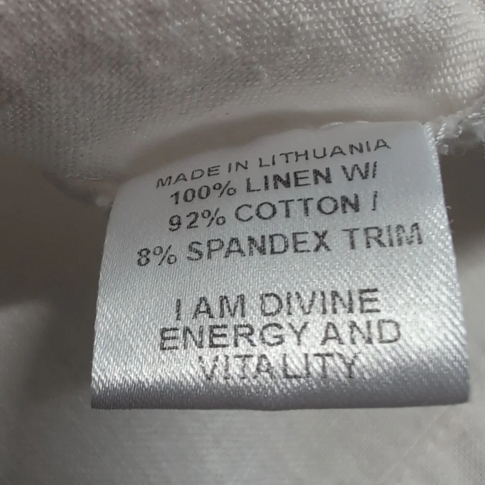 FLAX White Linen Oversized Tunic Top with Cuffed Sleeves Size 2G EUC - Picture 7 of 7